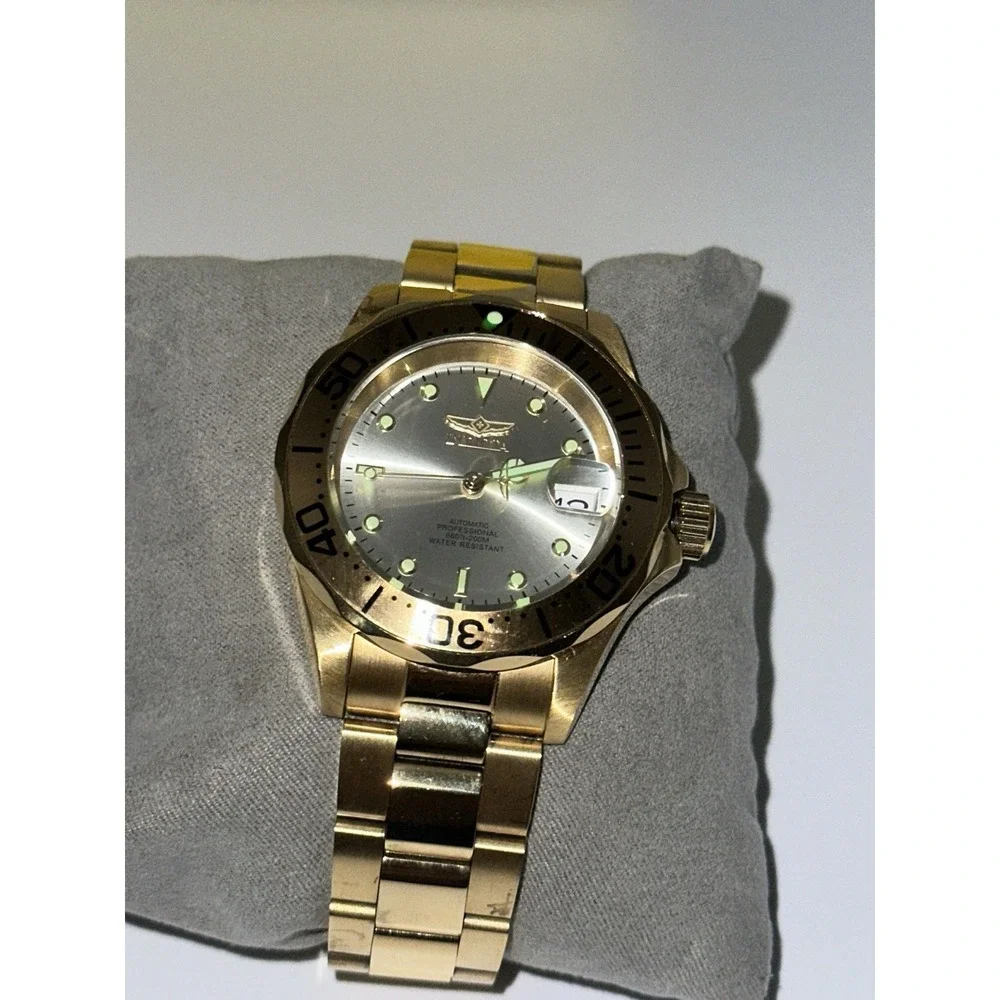 Invicta INVICTA-9010 Men's Pro Diver Automatic Watch - Gold Tone 200MM - Picture 8 of 14
